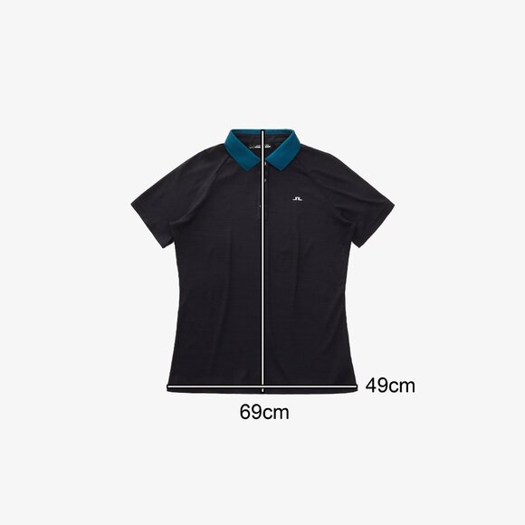 J Lindeberg Women's Shpresa Golf Polo with Teal Collar ⛳️🖤 - Picture 4 of 4